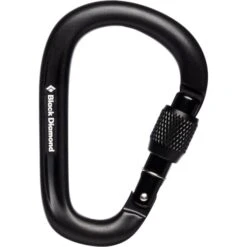 BLACK DIAMOND PEARLOCK SCREWGATE CARABINER BLACK 23