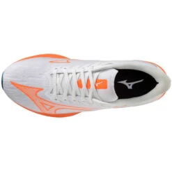 MIZUNO WAVE REBELLION SONIC WHITE/LIGHT ORANGE/BLUE ASHES 23 -Passionné De Plein Air 9 122639 wave rebellion sonic white light orange blue ashes j1gc2330 54 03