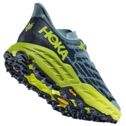 HOKA ONE ONE SPEEDGOAT 5 WIDE STONE BLUE/DARK CITRON 23 -Passionné De Plein Air 9 123929 speedgoat 5 wide stone blue dark citron 1123159 sbdct 05